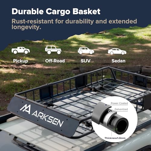 54" x 34" x 6" Roof Rack Cargo Basket with Bag (54" Roof Rack W/Bag, Net, 2 Straps)