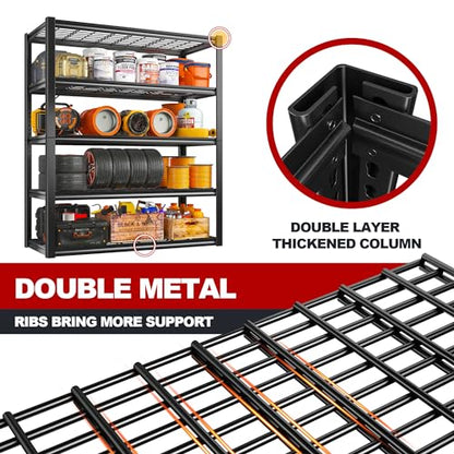 48" W Garage Shelving Heavy Duty Load 2500LBS (48''W X 72''H X18''D)