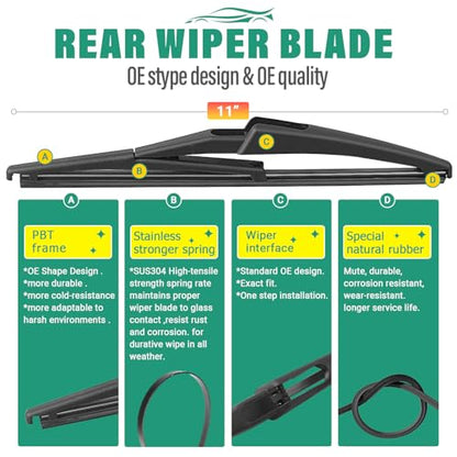 Windshield Wiper Blades Replacement for Jeep Renegade 2015 (22"/20"/11")