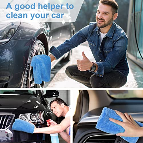 30 Pcs 16 × 16 Inch Microfiber Towels for Cars (Light Blue / 16 x 16 Inch)
