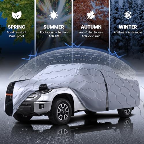 Multi Layer Toyota Tundra Truck Cover (W.Fit Tundra(1999-2021) Double Cab/CrewMax Cab SB / White Truck Cover)