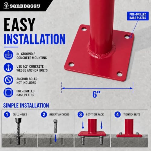 Post and Ring Bike Rack (Red)