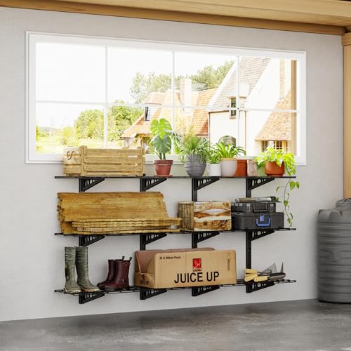 3 Tier 1x3ft Garage Storage Wall Shelving (Black / 1x3 ft)