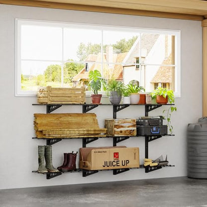 3 Tier 1x3ft Garage Storage Wall Shelving (Black / 1x3 ft)