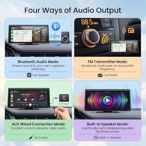 8.1" Wireless CarPlay Screen with 2K Dash Cam & 1080P Backup Camera (8.1 Inch CarPlay)