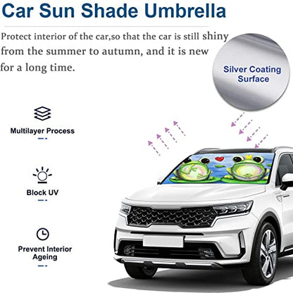 Cute Frog Lover Car Windshield Umbrella (One Size / Cute Frog Lover)
