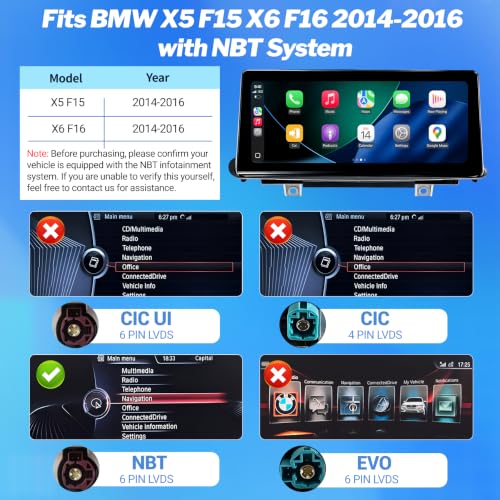 Wireless CarPlay Andriod Auto Touchscreen for BMW X5 X6 F15 F16 2014
