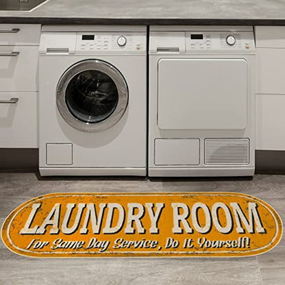 20" x 59" Oval Laundry Room Rug (Laundry Yellow Oval)