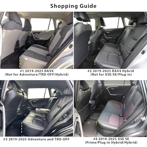 Rav4 Seat Covers (2019-2025 RAV4(Not for Adventure, TRD-OFF, Hybrid) / Black&Red)