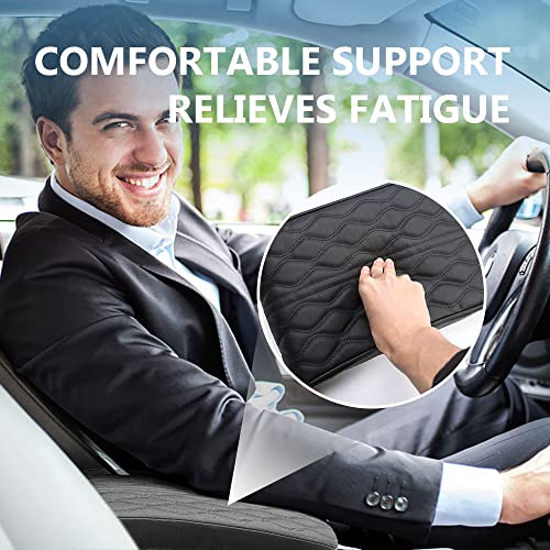 2025 Upgrade Universal Style Memory Cotton Car Armrest Box Pad (Angle Pattern / Coffee)