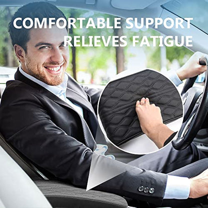 2025 Upgrade Universal Style Memory Cotton Car Armrest Box Pad (Angle Pattern / Coffee)