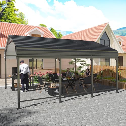 10x15 FT Metal Carport Canopy with Reinforced Base (10x15 FT)