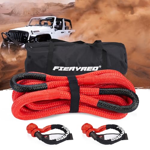 Kinetic Recovery Rope Kit with 2 Soft Shackles (Red / 7/8” x 20 FT)