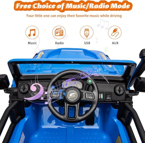 Kids Electric Ride on Truck Car Remote Control (Blue)