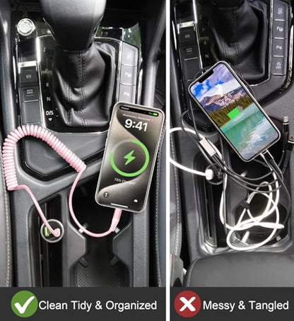 USB C to Lightning Cable 3FT for Car (3FT / Usb C to Lightning / Pink)