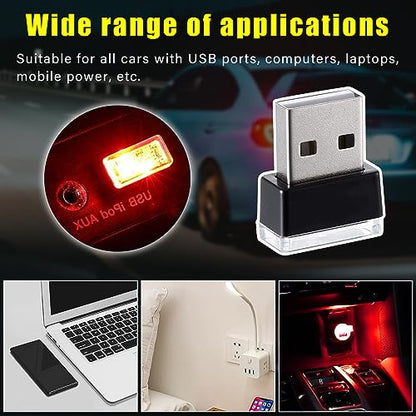 4 PCS USB LED Car Interior Atmosphere Lamp (Red)