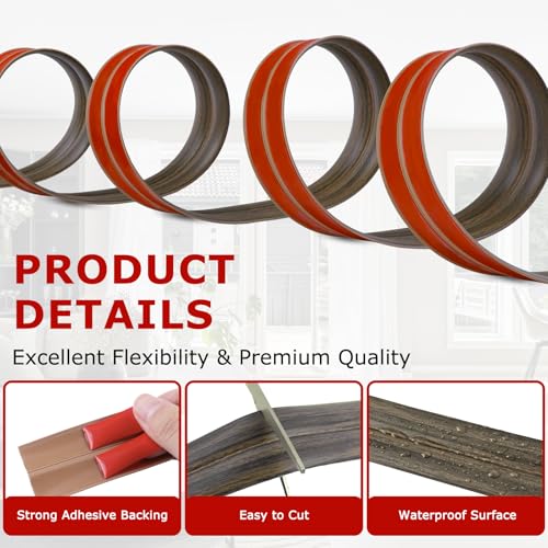 Wall Corner Protector Peel and Stick Corner Trim Molding (2.4 In x 10 Ft / Smoked Brown Wood)