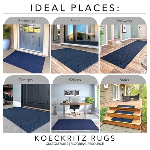 Heavy Duty Durable All Weather Indoor (5' x 19' (Rectangular) / Blue)
