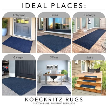 Heavy Duty Durable All Weather Indoor (5' x 19' (Rectangular) / Blue)