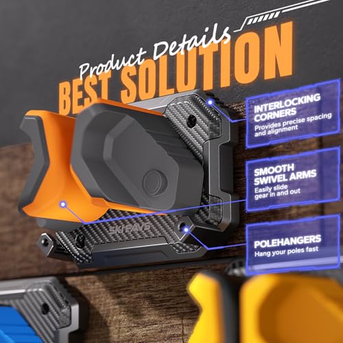 Snowboard Wall Rack for Garage (Sunrise Orange / 4 Pack)