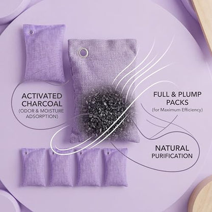 24 Pcs Activated Charcoal Odor Absorber 50g (Purple)