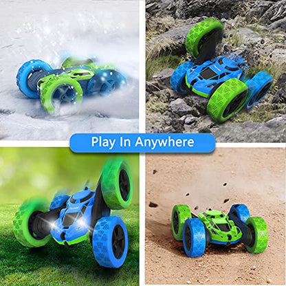 Remote Control Car for Kids (Blue&green / Standard (Headlights))