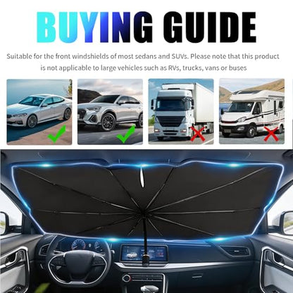 Car Windshield Sun Shade (Silver)