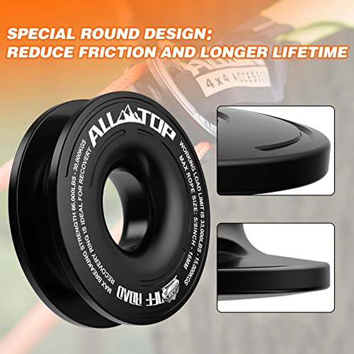 Recovery Ring 66000 LBS Winch Snatch Towing Ring (Black Recovery Ring)