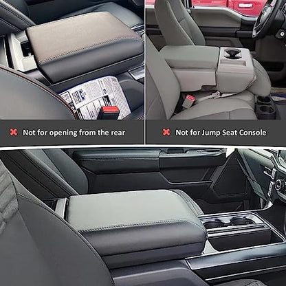 Center Console Cover for 2025 2026 Ford F150 Accessories Interior 2021 2022 2023 2024 Car Middle Arm Rest Armrest Lid Seat Cover Protector Elbow Cushion Pad (black stitches / 2021-2026)