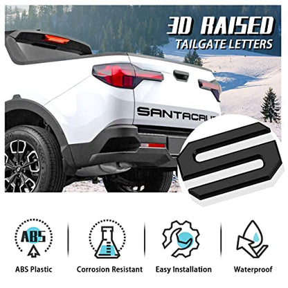 Tailgate Inserts Letters Compatible for 2022 2023 2024 2025 2026 Santa Cruz 3D Raised & Strong Adhesive Decals Letters Rear Emblem Decal Sticker Compatible for Santa Cruz Accessories (Matte Black)