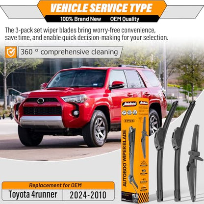 Windshield Wiper Blade Replacement for Toyota 4Runner 2010 (24"+20"+12")