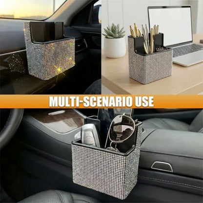 Bling Car Dashboard Storage Box (White)