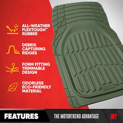 Green Rubber Car Mats Full Set (Full Set Lite (Sedan, Compact) / Green)