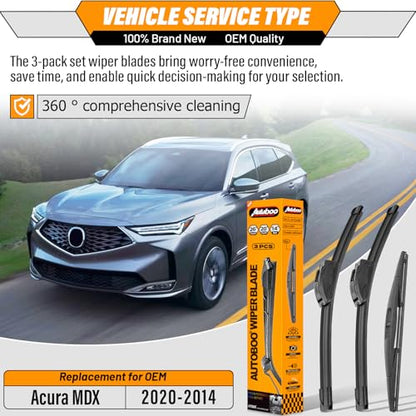Windshield Wiper Blade Replacement for Acura MDX 2014 (26+20+14")
