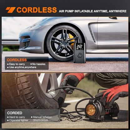 Rechargeable Cordless Tire Inflator 150PSI Auto Shutoff 2X Faster (2x Faster Tire Inflator)
