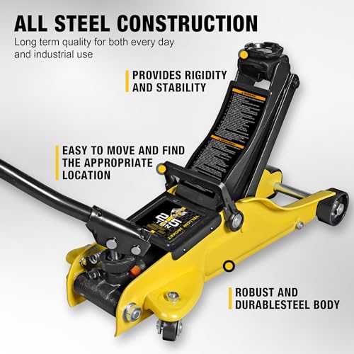 2.5 Ton Trolley Jack with Carrying Case Hydraulic Low Profile Floor Jack for Cars Lift with Single Piston Lift Pump (Steel / 2.5 ton with Case)