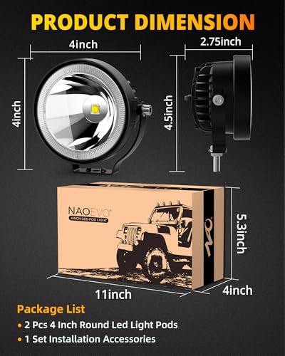 4 Inch Round LED Pod Lights (White)