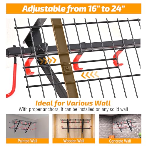 Wall Mounted Ski and Snowboard Storage Rack (Black, 1-Pack)