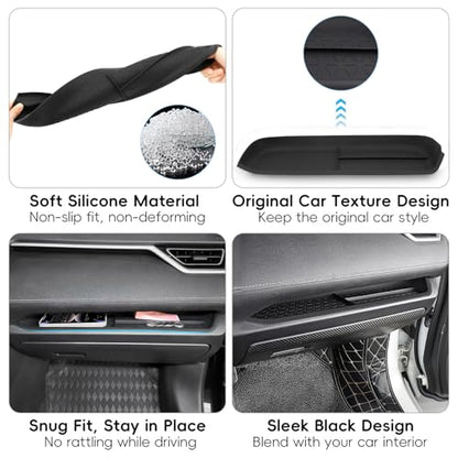 Passenger Storage Organizer Mat Fit for Toyota RAV4 2025 2024 2023 2022 2021 2020 2019 Glove Box Organizer Tray Car Interior Center Console Accessories Silicone Black 1 PC (Fit for 2019-2025 RAV4 Tray Mat)