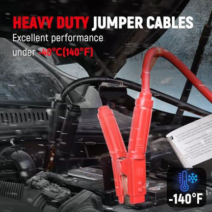 Extra Long Heavy Duty Quick Connect Jumper Cables (0 Gauge, 30FT)