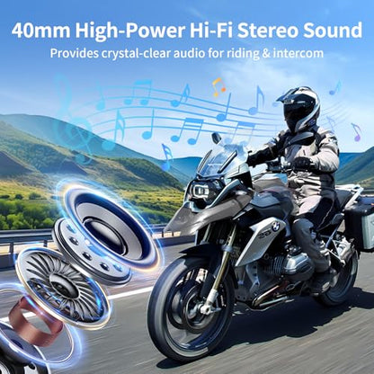 FX4 Pro Motorcycle Helmet Bluetooth Intercom with AI Voice Control (FX4 Pro Dual Pack)