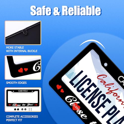 Can You Close to You License Plate Frame Stainless Steel Car Accessory (Can You Close to You)