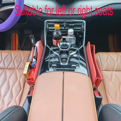 Seat Gap Organizer Car Seat Console Organizer Front Seat Side Storage Bag Center Console Side Pocket Car Seat Crevice Storage Seat Gap Filler Between Seat Storage Pouch（Red） (red)
