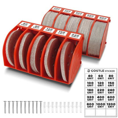 5 Inch Professional Sanding Discs Storage Bins (10 bins / Red)