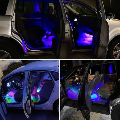 4PCS Interior Car Strip Lights Cigarette Lighter Dream Color RGB (12V Dream Color Lights - APP+Remote)