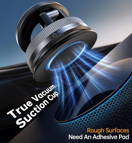 Newest Vacuum Magnetic Phone Holder for Car Phone Holder Mount【Movable Vacuum Suction】Magsafe Car Mount Cell Phone Holders for Your Car Accessories for Women Men for iPhone 17 16 (Carbon Fiber)
