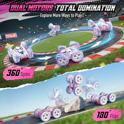 Remote Control Car for Girls (Pink&purple / Pro (USB-C & Modular Battery))