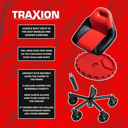 2 700 ProGear Mobile Rolling Gear Seat W (Red)