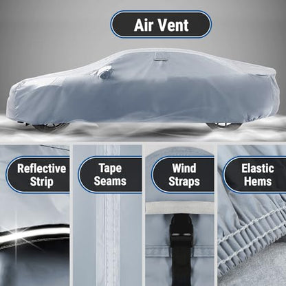 Car Cover Waterproof All Weather for 1995 (65. Monte Carlo 1995-2007 / Gray / Black (Stripe))