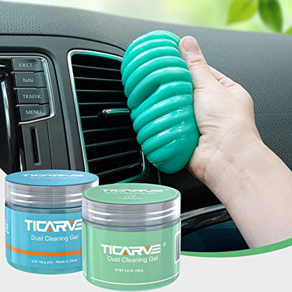 2Pack Cleaning Gel for Car Putty Car Slime Cleaning Car Detail Putty Tools Car Interior Cleaner Automotive Car Cleaning Kits Keyboard Cleaner Blue Green (Blue+Green)